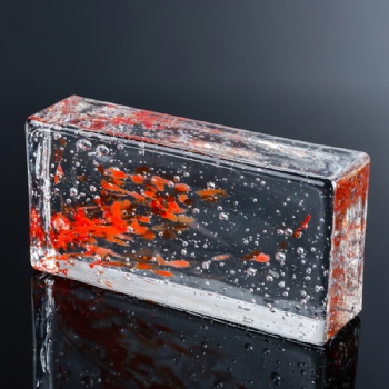 Hot melt bubble multy color glass block