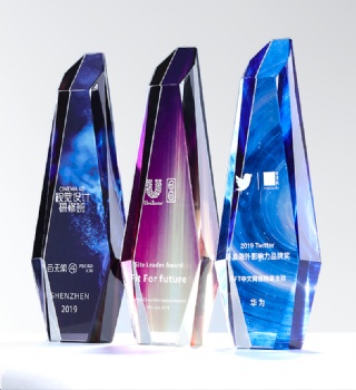 Print color crystal trophy award