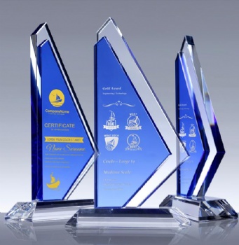 K9 blue crystal trophy award