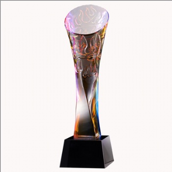 star and heart colorfull crystal trophy