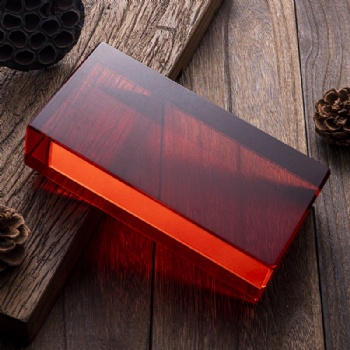 red painted glass brick