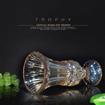 ADL Crystal Glass Golf Basketball Group Trophy Awards with Wooden Base Top Painted Crystal Trophy for Business Crystal Crafts