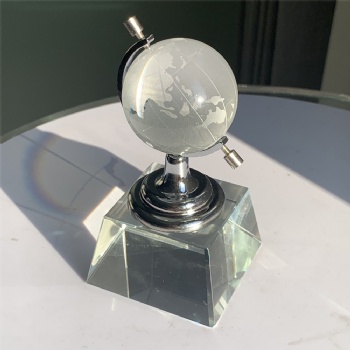 ADL Crystal Glass Globe Trophy Awards Glass Souvenir Gifts Sports Ball Crystal Crafts for Business Gifts