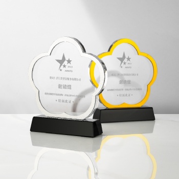 ADL Flower New Design Crystal Glass Awards Trophy for Souvenir Business Glass Crafts Gifts Wholesales Factory Manufacture
