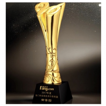 ADL New Design Resin Trophy Gold Plated Crystal Glass Trophy Customized Trophy Creative Earth Trophy 20th Anniversary
