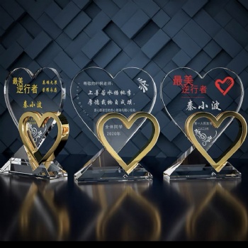 ADL Clear Crystal Glass Heart Philanthropist Factory Wholesales Trophy Awards High-Quality Crystal Glass Trophy Made in China
