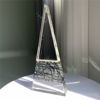 ADL Triangular Shape New Design Crystal Glass Trophy Awards for Sports Cooperate Team Awards