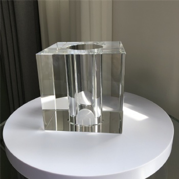 ADL 150*150*150 mm Cubes Crystal Glass Cubes with the Hole Customized Size High-Quality with Logo Laser or Words