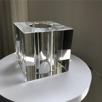 ADL 150*150*150 mm Cubes Crystal Glass Cubes with the Hole Customized Size High-Quality with Logo Laser or Words