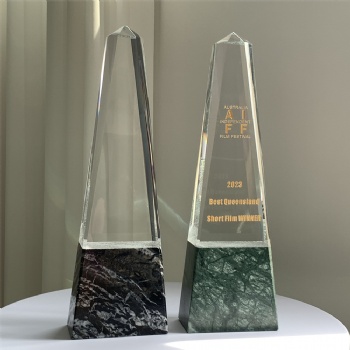 ADL High-Quality Products of Crystal Glass Trophy Awards Stone Trophy with Customized Logo or Words