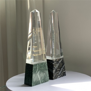 ADL High-Quality Products of Crystal Glass Trophy Awards Stone Trophy with Customized Logo or Words