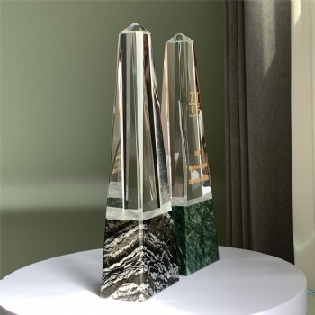 ADL High-Quality Products of Crystal Glass Trophy Awards Stone Trophy with Customized Logo or Words