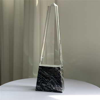 ADL High-Quality Products of Crystal Glass Trophy Awards Stone Trophy with Customized Logo or Words