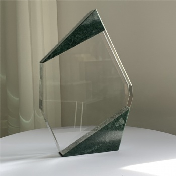 ADL Crystal Glass New Design Cheap Trophy Awards with Stone Base Blank Glass Gifts for Souvenir Gifts