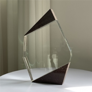 ADL Crystal Glass New Design Cheap Trophy Awards with Stone Base Blank Glass Gifts for Souvenir Gifts