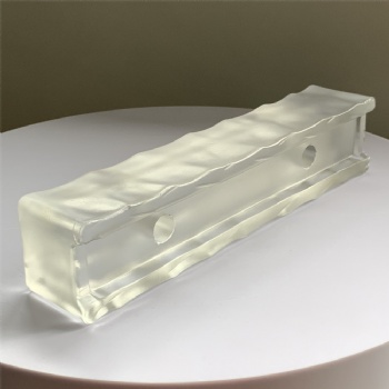 50*50*240mm Wall Building Decorative Glass Brick Colored Pickled Sandblasted Tinted Crystal Glass Block with Holes