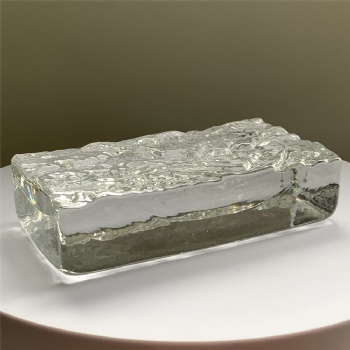 50*100*200mm Hot Melt Textured Rectangular Glass Bricks Building Glass Clear Transparent Glass Block For Building Decoration