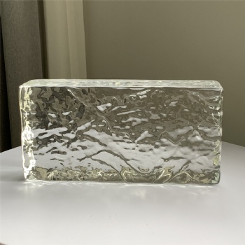 50*100*200mm Hot Melt Textured Rectangular Glass Bricks Building Glass Clear Transparent Glass Block For Building Decoration