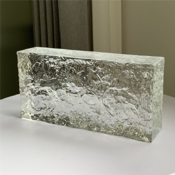 50*100*200mm Double Sided Textured Hot Melt Glass Bricks Building Glass Clear Transparent Glass Block Building Decoration