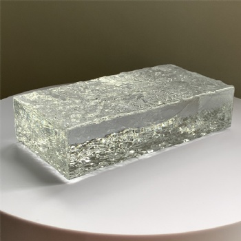 50*100*200mm Double Sided Textured Hot Melt Glass Bricks Building Glass Clear Transparent Glass Block Building Decoration