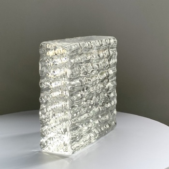 150*150*50mm Wholesale Square Water Ripple Corrugated Crystal Glass Bricks High-Quality for House Decoration