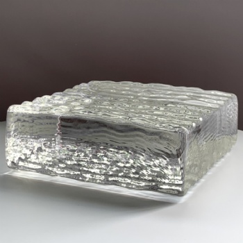 150*150*50mm Wholesale Square Water Ripple Corrugated Crystal Glass Bricks High-Quality for House Decoration