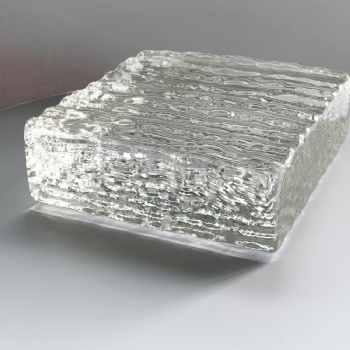 150*150*50mm Wholesale Square Water Ripple Corrugated Crystal Glass Bricks High-Quality for House Decoration