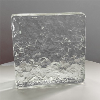 150*150*50mm Wholesale Square Hot Melt Ripple Corrugated Crystal Glass Bricks High-Quality for House Decoration