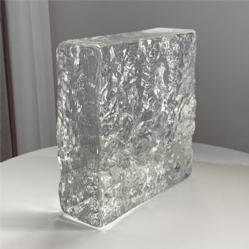 150*150*50mm Wholesale Square Hot Melt Ripple Corrugated Crystal Glass Bricks High-Quality for House Decoration