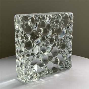 150*150*50mm Wholesale Square Bubble Ripple Corrugated Crystal Glass Bricks High-Quality for House Decoration