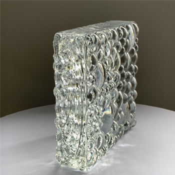 150*150*50mm Wholesale Square Bubble Ripple Corrugated Crystal Glass Bricks High-Quality for House Decoration