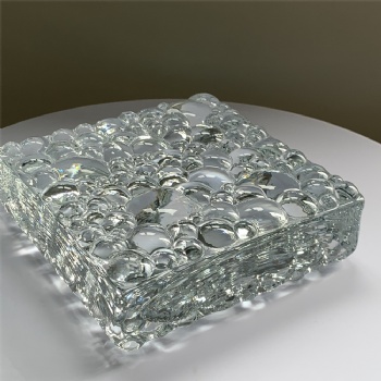 150*150*50mm Wholesale Square Bubble Ripple Corrugated Crystal Glass Bricks High-Quality for House Decoration