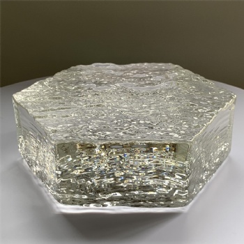 150*150*50mm Wholesale Hexagon Textured Clear White Crystal Glass Bricks High-Quality for House Decoration