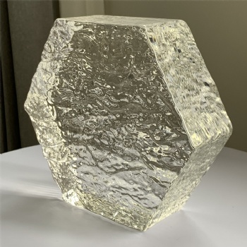 150*150*50mm Wholesale Hexagon Textured Clear White Crystal Glass Bricks High-Quality for House Decoration