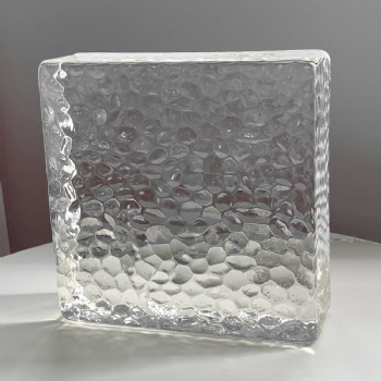 150*150*50mm Wholesale Square Stone Pattern Crystal Glass Bricks High-Quality for House Decoration