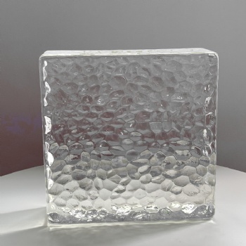 150*150*50mm Wholesale Square Stone Pattern Crystal Glass Bricks High-Quality for House Decoration