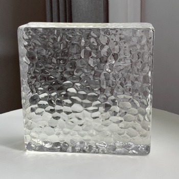 150*150*50mm Wholesale Square Stone Pattern Crystal Glass Bricks High-Quality for House Decoration