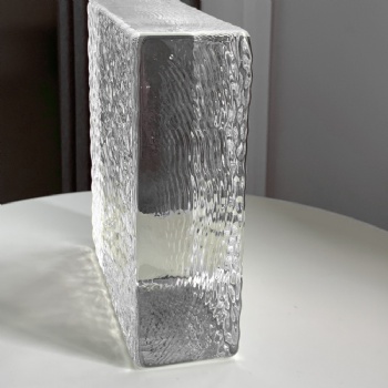 150*150*50mm Wholesale Square Stone Pattern Crystal Glass Bricks High-Quality for House Decoration