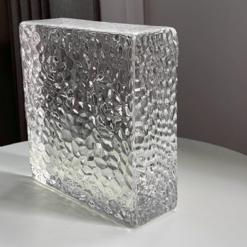 150*150*50mm Wholesale Square Stone Pattern Crystal Glass Bricks High-Quality for House Decoration