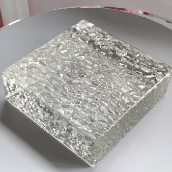 150*150*50mm Wholesale Square Stone Pattern Crystal Glass Bricks High-Quality for House Decoration