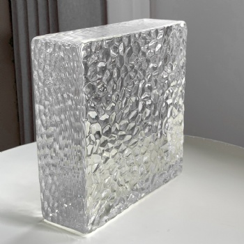 150*150*50mm Wholesale Square Stone Pattern Crystal Glass Bricks High-Quality for House Decoration