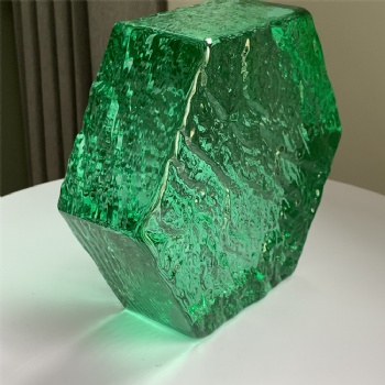 150*150*50mm Wholesale Hexagon Textured Clear Green Crystal Glass Bricks High-Quality for House Decoration