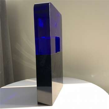 ADL K9 Blue Crystal Glass Trophy Award Manufacturer Customize Arched Crystal Trophy Glass