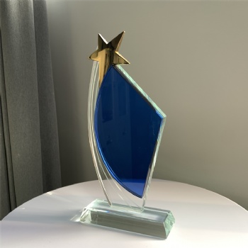 ADL Star Cheap Crystal Glass Trophies and Awards Wholesale Crystal Team Work Awards