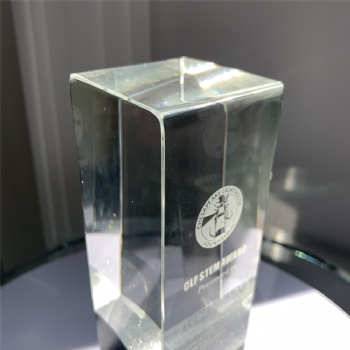 ADL New Design 2023 Crystal Glass Awards Trophies with Green Stone Base for High-Quality Gifts