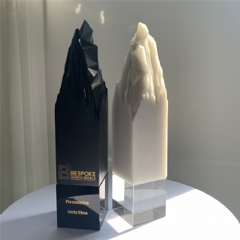 ADL New Design 2023 Stone Awards Trophies with Crystal Glass Base with Glass Base Black White Trophy