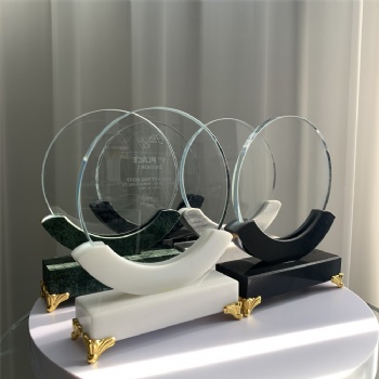 ADL New Design 2023 Crystal Glass Trophy with Stone Base for Sports Awards Events with Five Colors Trophy