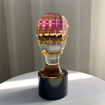 ADL 2023 New Design High-Quality Custom  Colorful Crystal Glass Trophy Awards With Black Base