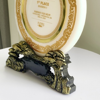 ADL 2023 New Design Stone Trophy Awards with Wooden Base for Souvenir Gifts with Golden Customized Logo