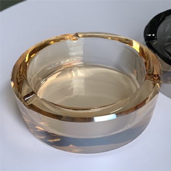 ADL Wholesale Mini Round Crystal Glass Ashtray Custom Logo Blank Smoking Accessories Cigarette Glass Ashtrays